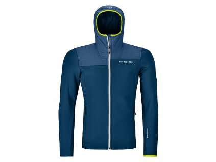 ORTOVOX Pánská mikina FLEECE PLUS HOODY petrol blue - modrá