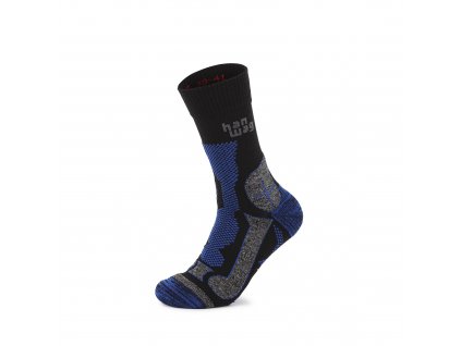 HANWAG Trekové ponožky TREK MERINO SOCK(E) black/royal blue  - černé/modré