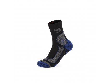 HANWAG Trekové ponožky HIKE MERINO SOCK(E) black/royal blue  - černé/modré