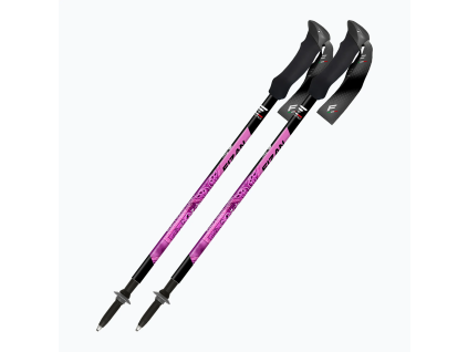 FIZAN Trekové hole COMPACT MS magenta - červené