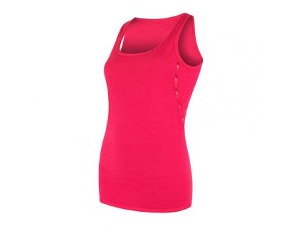 SENSOR MERINO AIR dámské triko bez rukávu   (Barva Červená, Velikost XL)