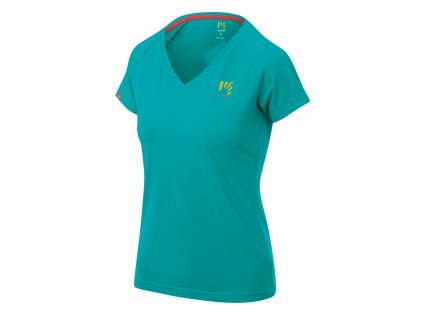 KARPOS Dámské triko GENZIANELLA W T-SHIRT bluebird print - zelené