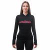 SENSOR Dámská mikina klokanka MERINO UPPER MOUNTAINS (Barva Černá, Velikost XL)
