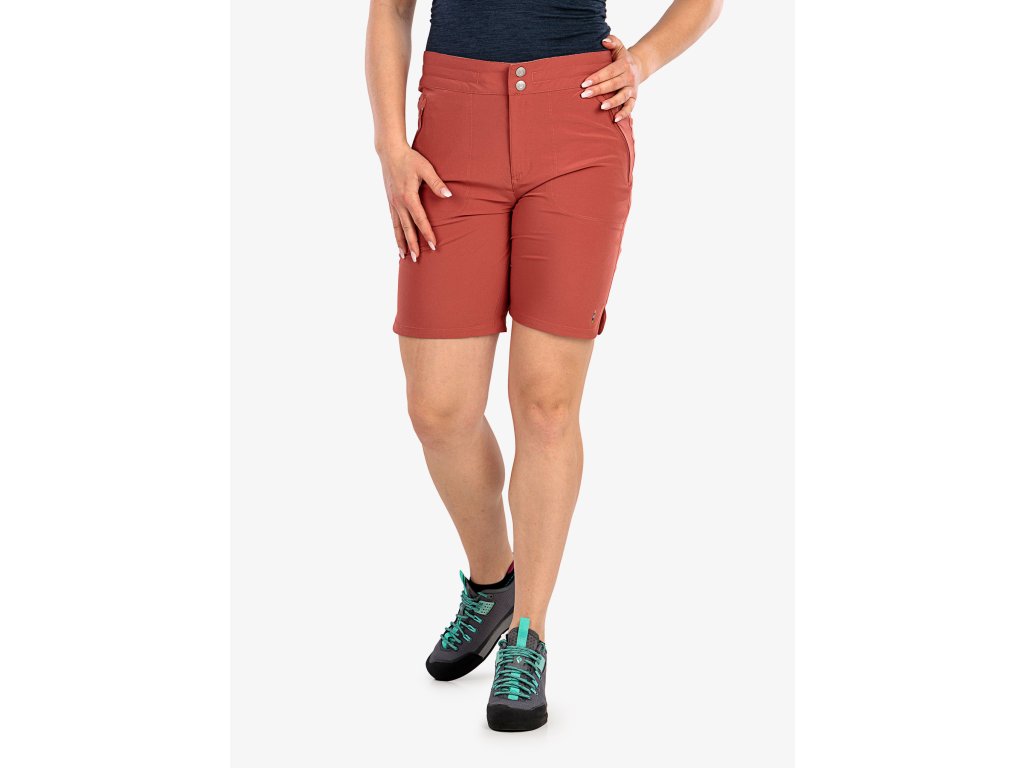 SMARTWOOL Dámske šortky W MERINO SPORT 8 SHORT dark mahogany - oranžové