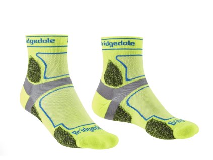BRIDGEDALE Pánske ponožky TRAIL RUN ULTRALIGHT T2 COOLMAX SPORT 3/4 CREW žlté (Veľkosť 40-43)