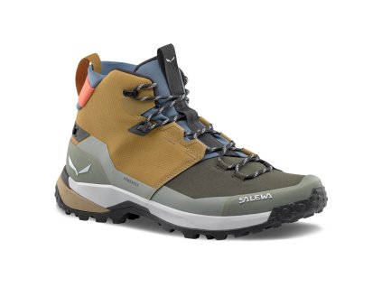 SALEWA Pánske trekové topánky PUEZ 2 MID PTX M golden brown/shadow - hnedé (Veľkosť EU - komplet 42)