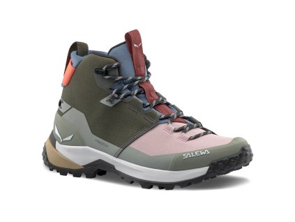 SALEWA Dámske trekové topánky PUEZ 2 MID PTX W dark olive/shadow - zelené (Veľkosť EU - komplet 38)