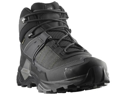 SALOMON Pánske turistické topánky X ULTRA 5 MID GTX black/asphalt/castlerock - black (Veľkosť EU - komplet 42)