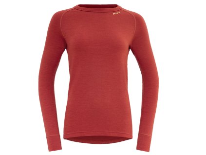 DEVOLD Dámske tričko EXPEDITION MERINO WOMAN 235 SHIRT beauty - červené (Veľkosť L)