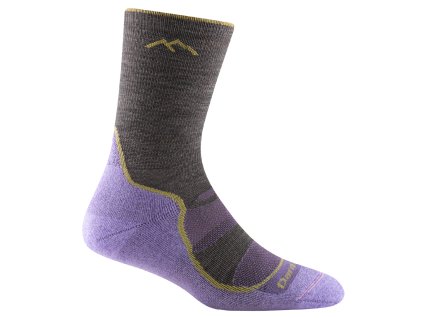 DARN TOUGH Dámske trekingové ponožky HIKE/TREK LIGHT HIKER LIGHTWEIGHT MERINO CUSHION MICRO CREW bridlicové/taupe - sivé/fialové (Veľkosť M)