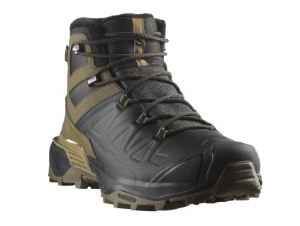 SALOMON Pánske zimné topánky X ULTRA SNOWPILOT WATERPROOF black/military olive/gothic olive - čierne (Veľkosť EU - komplet 42)