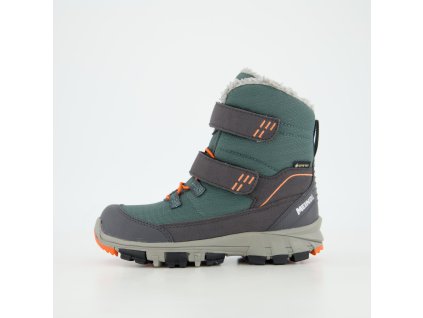 MEINDL Detské zimné topánky VISBY JUNIOR GTX schilf/orange - zelené (Veľkosť EU - komplet 32)