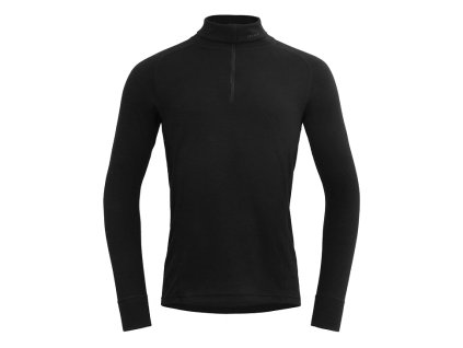 DEVOLD Pánske tričko DUO ACTIVE MERINO MAN ZIP NECK black - čierne (Veľkosť S)