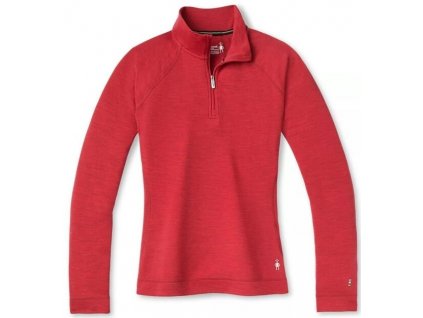 SMARTWOOL Dámske tričko W MERINO 250 BASELAYER 44287 ZIP BOXED červené