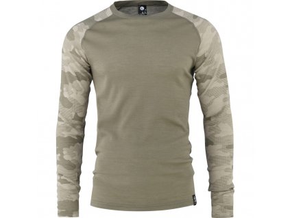BULA Pánske funkčné tričko CAMO MERINO WOOL CREW