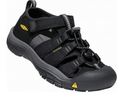 KEEN Detské sandále NEWPORT H2 YOUTH black/keen yellow - čierne