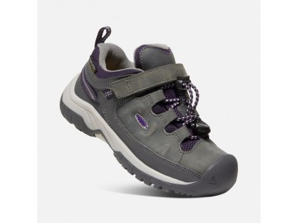 KEEN Detská obuv TARGHEE LOW WP YOUTH magnet/tillandsia purple - čierna