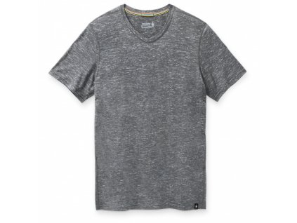 SMARTWOOL Pánske tričko M EVERYDAY EXPLORATION MERINO V-NECK TEE medium gray heather - sivé