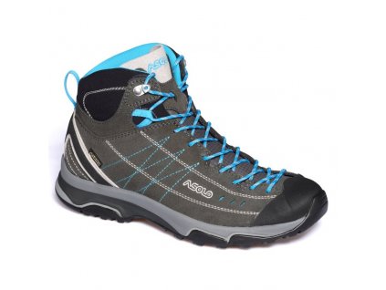 ASOLO Dámska treková obuv NUCLEON MID GV ML graphite/silver/cyan blue - sivá