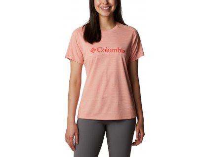 COLUMBIA Dámske tričko W ZERO RULES™ GRAPHIC CREW coral reef heat - oranžové