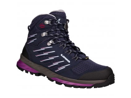 LOWA Dámske trekové topánky TREK EVO GTX MID navy/beere - sivé/nachové