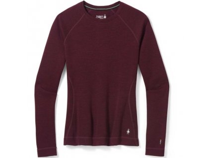SMARTWOOL Dámske tričko CLASSIC THERMAL MERINO BL CREW BOXED black cherry heather - vínové