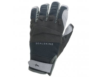 SEALSKINZ nepremokavé cyklistické rukavice WATERPROOF ALL WEATHER MTB GLOVE black/grey - čierne