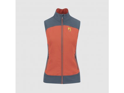 KARPOS Dámska vesta PARETE W VEST (017) hot coral/vintage indigo - oranžová