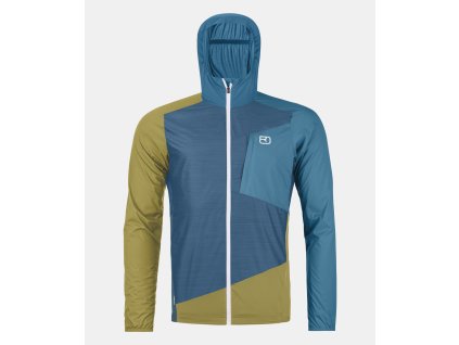ORTOVOX Vetruodolná bunda WINDBREAKER JACKET petrol blue - modrá