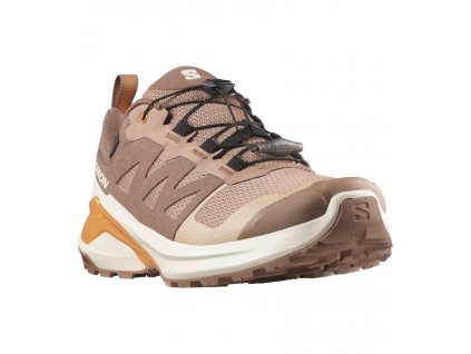 SALOMON Dámska bežecká obuv X-ADVENTURE GTX W mocha mousse/vanilla ice/turmeric - béžová