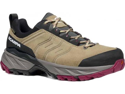 SCARPA Dámske trekové topánky RUSH TRAIL GTX WMN light desert/raspberry - svetlohnedé