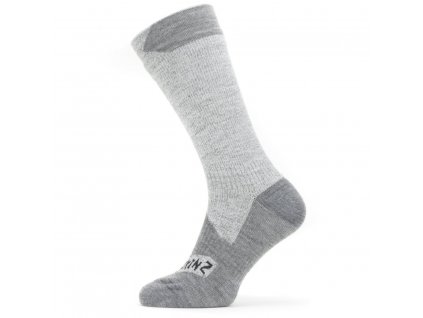 SEALSKINZ Nepremokavé ponožky WATERPROOF COLD WEATHER MID LENGHT SOCK grey/grey marl - sivé