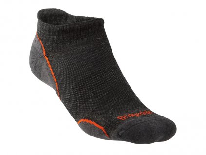 BRIDGEDALE Pánske trekingové ponožky HIKE ULTRALIGHT T2 MERINO PERFORMANCE LOW antracit/orange - sivé/orange