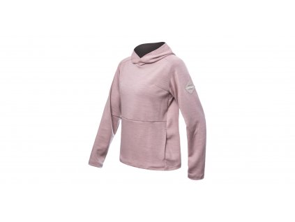SENSOR Dámska mikina s kapucňou MERINO UPPER TRAVELLER prašná ružová