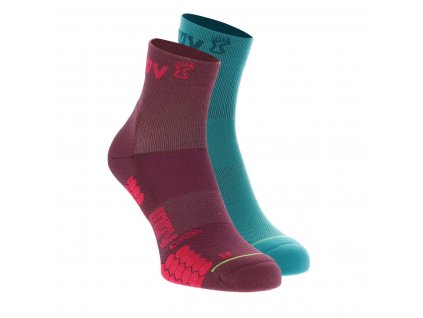 INOV-8 Dámske ponožky TRAILFLY SOCK MID teal/purple - modré/fialové