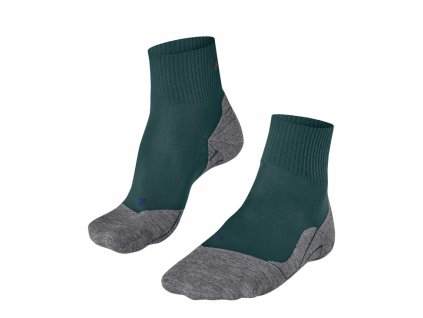 FALKE Pánske ponožky TREKKING TK5 SHORT COOL holly - tmavozelené