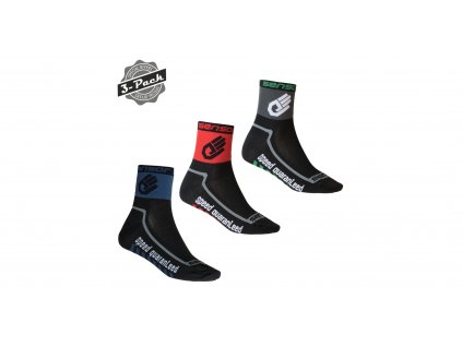 SENSOR Ponožky 3-PACK RACE LITE HAND  čierne/červené/tmavomodré
