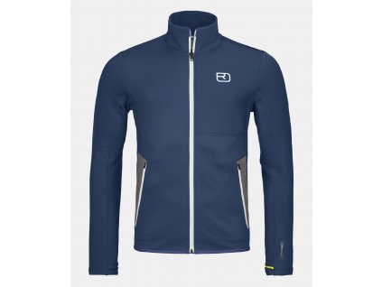 ORTOVOX Pánska mikina s kapucňou FLEECE JACKET deep ocean - modrá (Veľkosť XL)