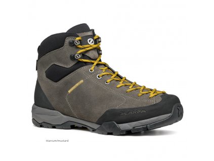 SCARPA Pánska treková obuv MOJITO HIKE GTX WIDE titanium/mustard - sivá (Veľkosť EU - komplet 48)