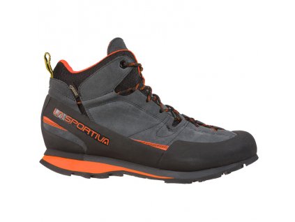 LA SPORTIVA Pánska treková obuv BOULDER X MID carbon/flame - sivá (Veľkosť EU - komplet 47)