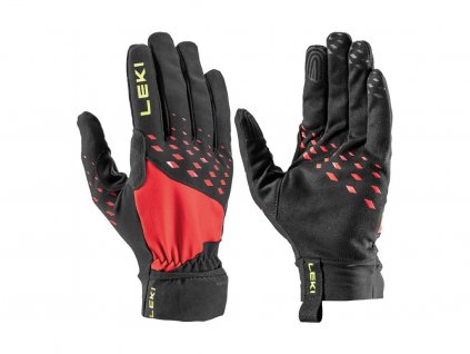 LEKI Rukavice HS ULTRA TRAIL BREEZE black/red/neonyellow - čierne