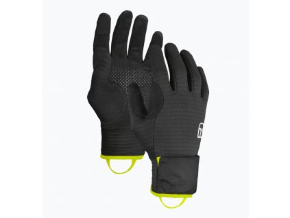 ORTOVOX Rukavice FLEECE GRID COVER GLOVE black raven - čierne