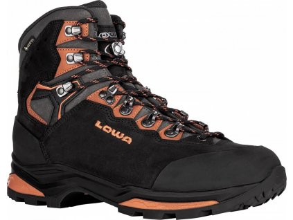 LOWA Pánske trekové topánky CAMINO EVO GTX WIDE black/orange - čierne