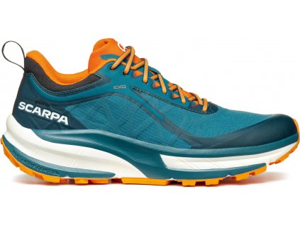 SCARPA Pánska bežecká obuv GOLDEN GATE ATR GTX petrol/orange - modrá