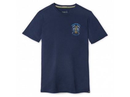 SMARTWOOL Pánske tričko MERINO SPORT 150 ICE AXE DESCENT GRAPHIC TEE deep navy
