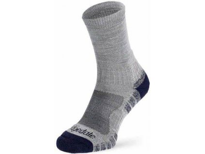 BRIDGEDALE Pánske trekingové ponožky HIKE LIGHTWEIGHT MERINO PERFORMANCE 3/4 CREW silver/navy - sivo-modré