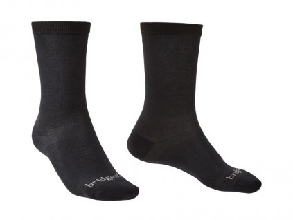 BRIDGEDALE Pánske trekové ponožky LINER BASE LAYER COOLMAX LINER BOOT 2 PAIRS black - čierne