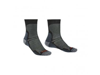 BRIDGEDALE Pánske trekové ponožky HIKE ULTRALIGHT T2 MERINO PERFORMANCE CREW black - čierne