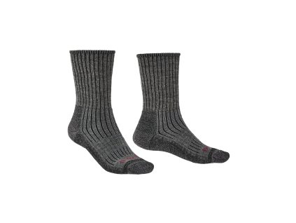 BRIDGEDALE Pánske trekové ponožky HIKE MIDWEIGHT MERINO COMFORT BOOT charcoal - sivé