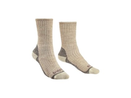 BRIDGEDALE Dámske trekingové ponožky HIKE MIDWEIGHT MERINO COMFORT BOOT natural - beige